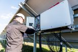 The inspector checks the actual output voltage level of inverter.